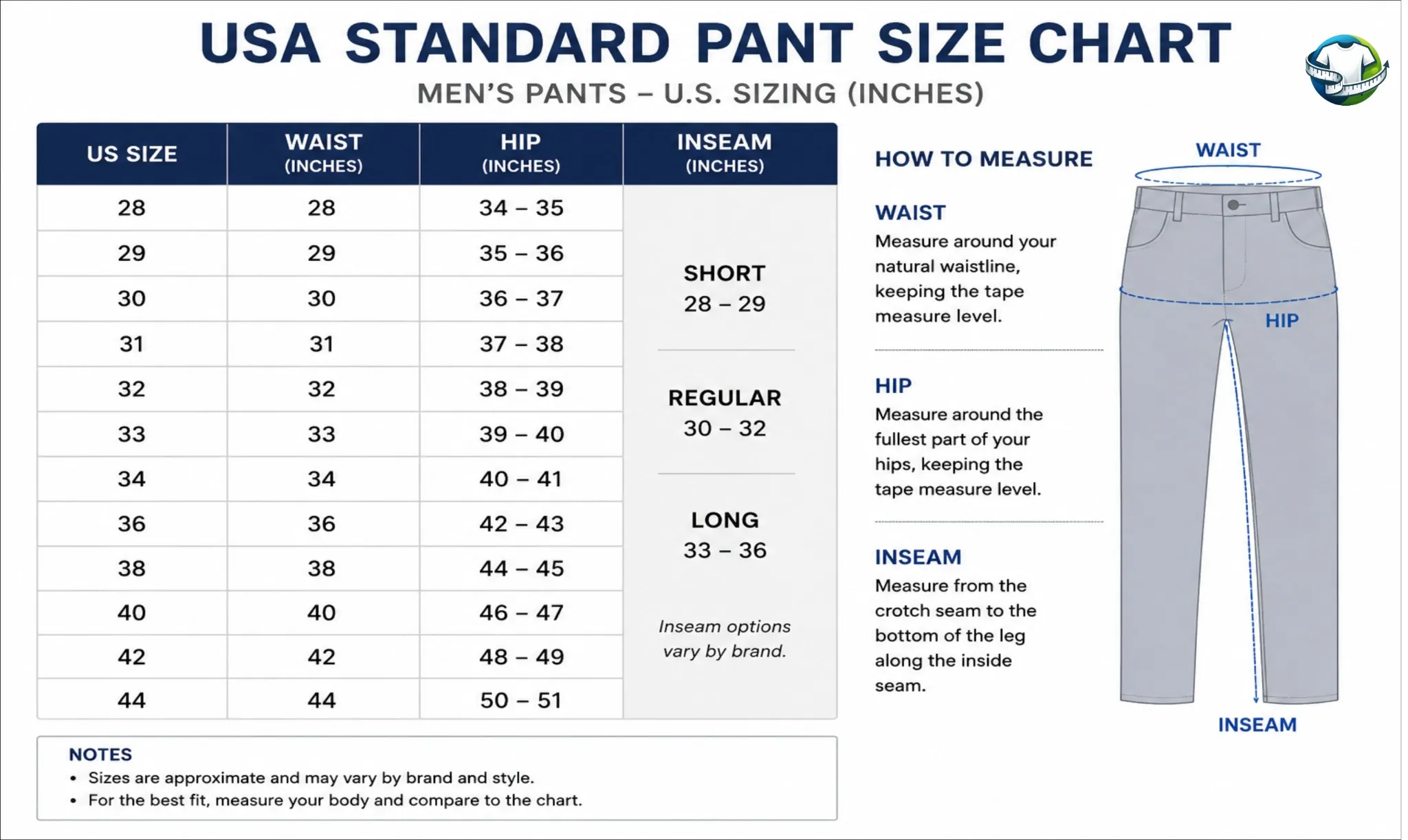 pant size